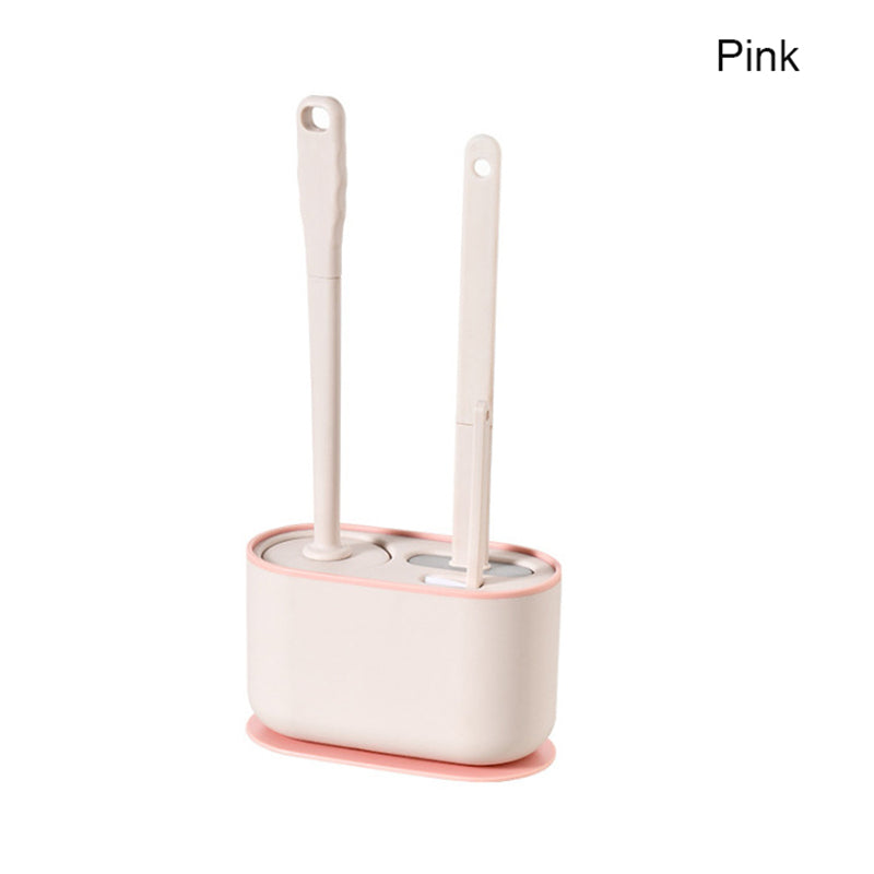 360° Silicone TPR Toilet Brush And Holder Set, Bathroom Cleaning Brush Kit with Wall Mount And Floor Standing Options, Interior Decoration-Compatible, Universal Brush Head Design RV Toilet Spare Parts