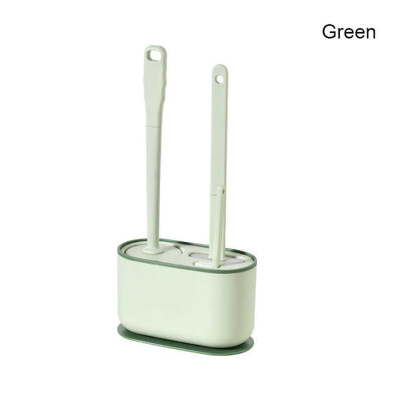 360° Silicone TPR Toilet Brush And Holder Set, Bathroom Cleaning Brush Kit with Wall Mount And Floor Standing Options, Interior Decoration-Compatible, Universal Brush Head Design RV Toilet Spare Parts