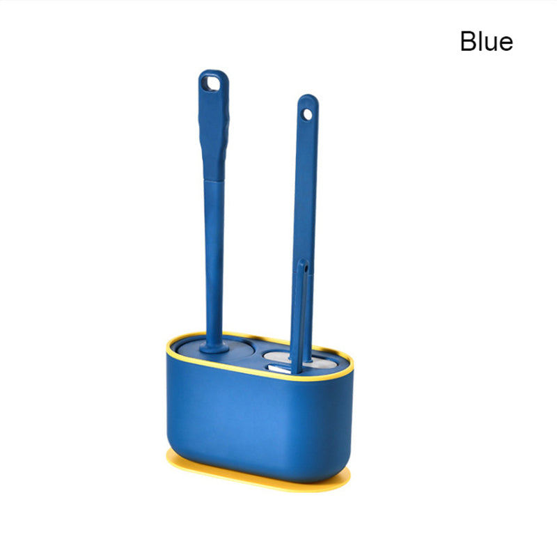 360° Silicone TPR Toilet Brush And Holder Set, Bathroom Cleaning Brush Kit with Wall Mount And Floor Standing Options, Interior Decoration-Compatible, Universal Brush Head Design RV Toilet Spare Parts