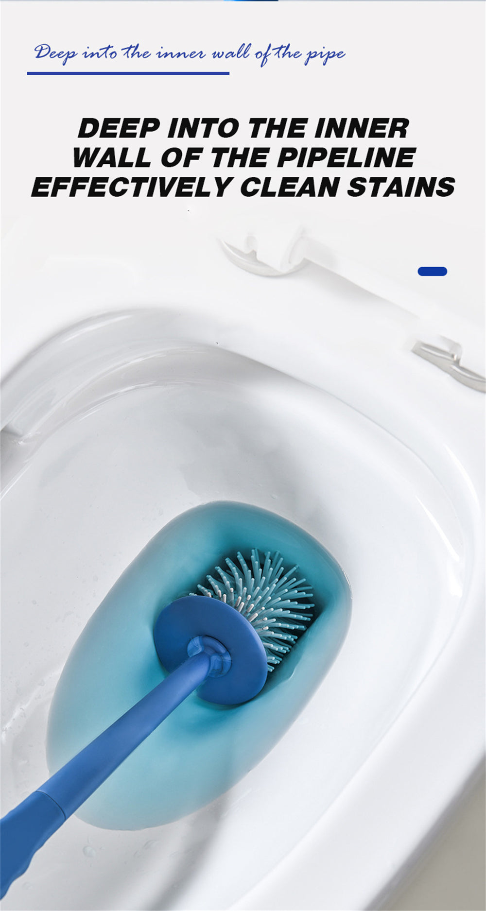 360° Silicone TPR Toilet Brush And Holder Set, Bathroom Cleaning Brush Kit with Wall Mount And Floor Standing Options, Interior Decoration-Compatible, Universal Brush Head Design RV Toilet Spare Parts