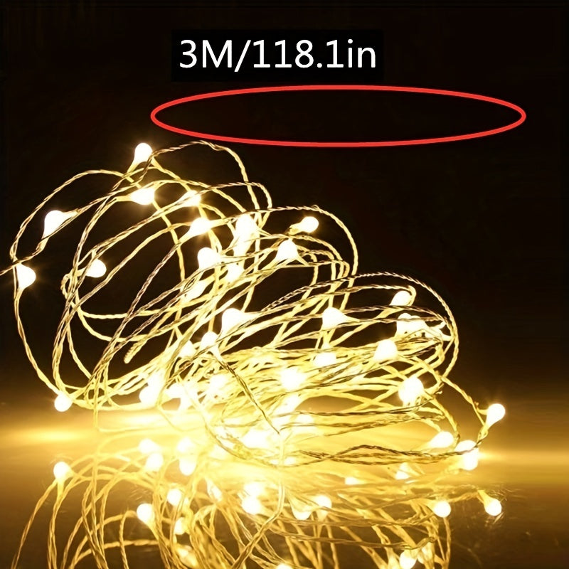 LED Fairy Tale Light, Battery Operated Copper Wire Decorative String Lights, For Outdoor Camping, Garden And Courtyard Decoration, Home Living Room And Bedroom Accessories, For Halloween Christmas New Year Valentine's Day Dec