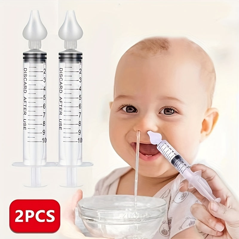 2pcs/set Baby Nasal Irrigations, 10ml Nasal Syringes, Baby Nasal Aspirators, Rhinitis Flushing Tools, Convenient Nasal Washing Devices