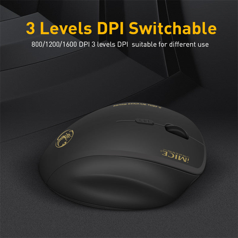 Wireless Mouse Ergonomic Computer Mouse PC Optical Mause with USB Receiver 6 buttons 2.4Ghz Wireless Mice 1600 DPI for Laptop, Office Mouse, Home Office Setup, Ergonomic Design, Compact Mouse, Responsive Buttons, Smooth Surfa
