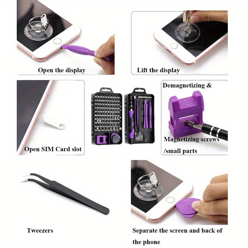 115 In 1 Screwdriver Set Mini Precision Screwdriver Multi Computer PC Mobile Phone Device Repair INSULATED Hand Home Tools
