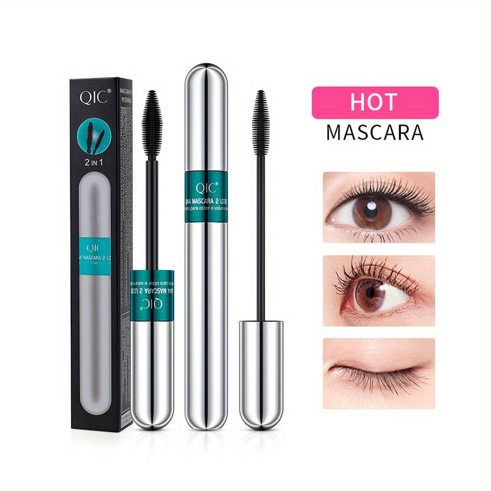 2-in-1 Black Lipstick & Mascara - Waterproof, Long-Lasting, Ethically Made Formula for All Skin Types