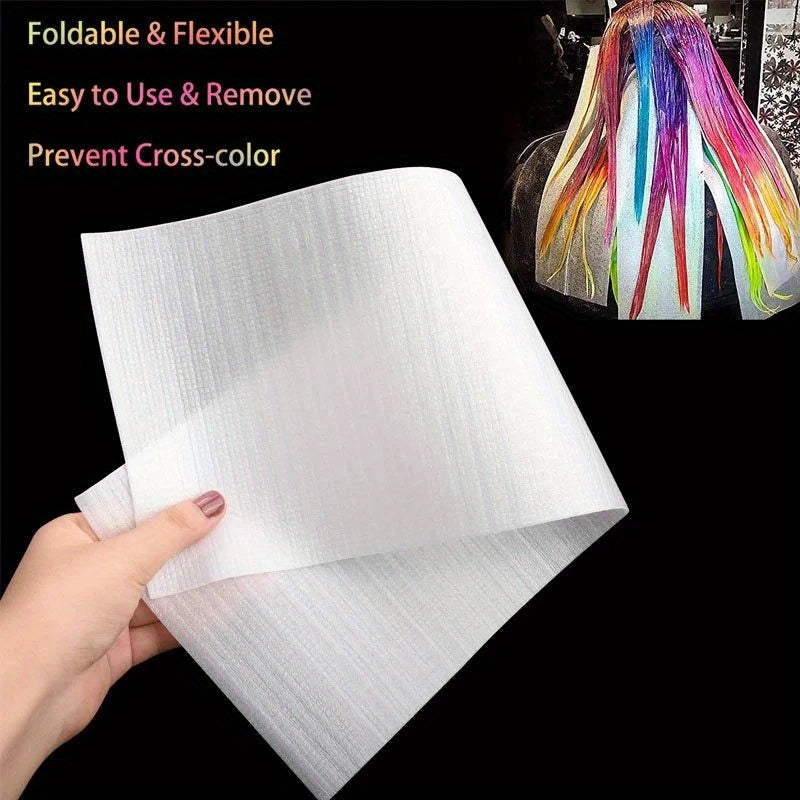 50pcs Reusable Balayage Hair Highlight Sheets - Salon-Grade Hair Coloring Foil Alternative, Precise Control for Balayage & Foil Techniques, Easy Application & Removal, Damage-Free Hair Dyeing System for Sensitive Scalp & Natu