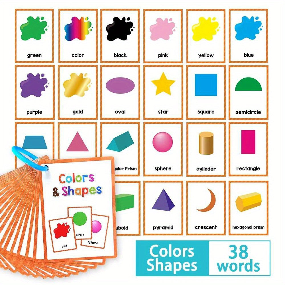 12 Themes Learning Flash Cards 386 English Words, Kids Toddler Colors, Shapes and Numbers, Learning Toys, Educational Preschool Flashcards Kindergarten Educational Toys School Supplies gift