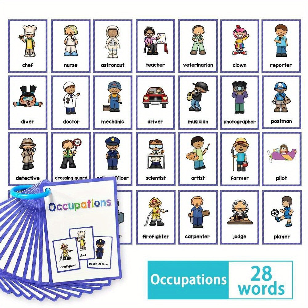 12 Themes Learning Flash Cards 386 English Words, Kids Toddler Colors, Shapes and Numbers, Learning Toys, Educational Preschool Flashcards Kindergarten Educational Toys School Supplies gift