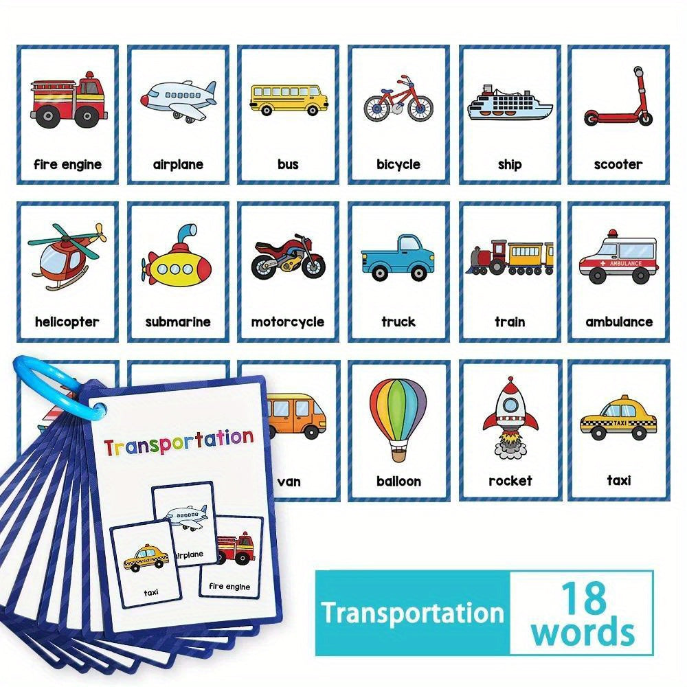 12 Themes Learning Flash Cards 386 English Words, Kids Toddler Colors, Shapes and Numbers, Learning Toys, Educational Preschool Flashcards Kindergarten Educational Toys School Supplies gift