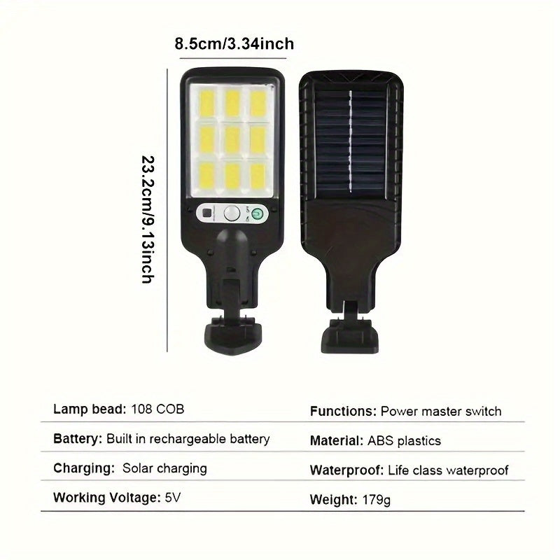 New Outdoor Solar Street Light With Remote Control LED Wall Light, Human Sensing Courtyard Light, Waterproof Garden Light
