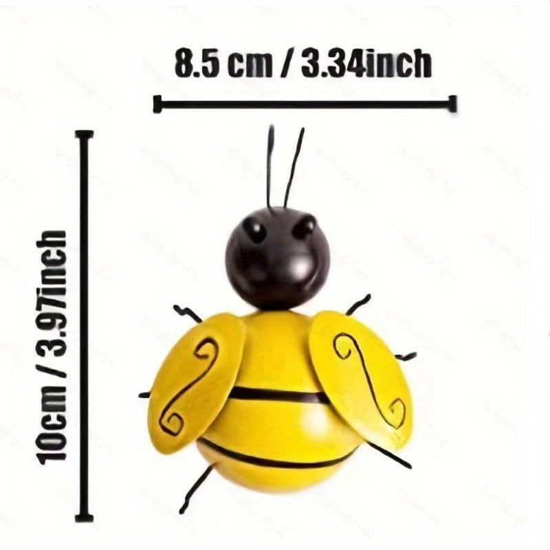 1pc, Metal Wall Art, Metal Bumble Bee Wall Decor, 3D Iron Bee Art Sculpture Hanging Wall Decorations For Outdoor Home Garden, Spring Yard Decoration, World Bee Day.
