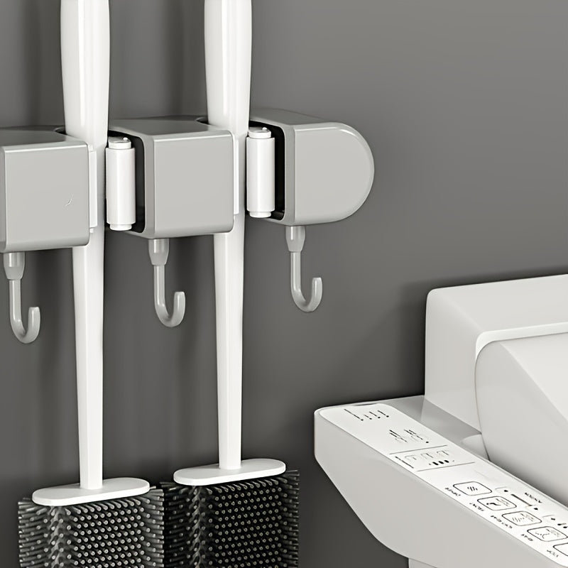 1pc, Multi-functional Mop Holder, Punch-free Wall-mounted Hooks, Mop Clip, Mop Rack, Broom Clip, Garden Tool Organizer, Towel Rack, Non-slip, Useful Tools, Cleaning Tools, Cleaning Supplies, Household Gadgets