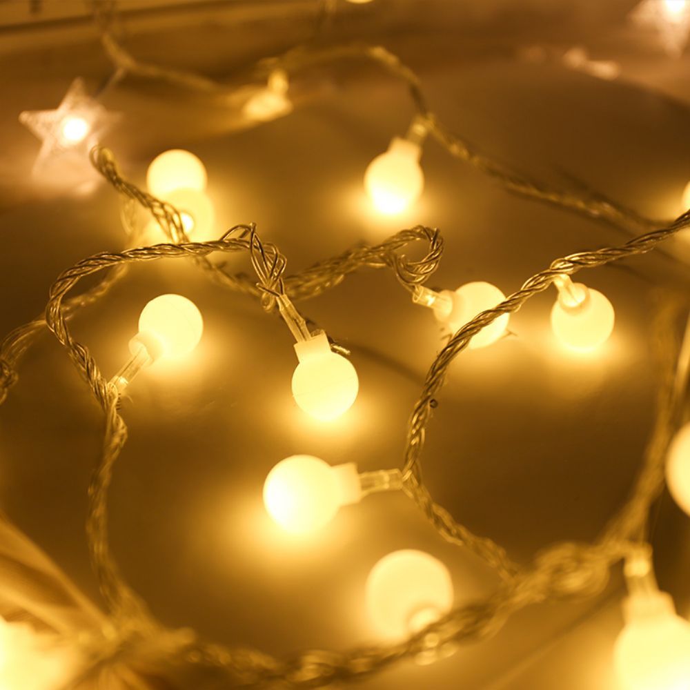 1pc, Sphere String Lights, Battery Operated Indoor Fairy Lights, Outdoor Indoor String Lights For Backyard, Patio, Garden, Party, Bedroom, Living Room, Classroom, Camping Decoration Warm White Globe Fairy Lights