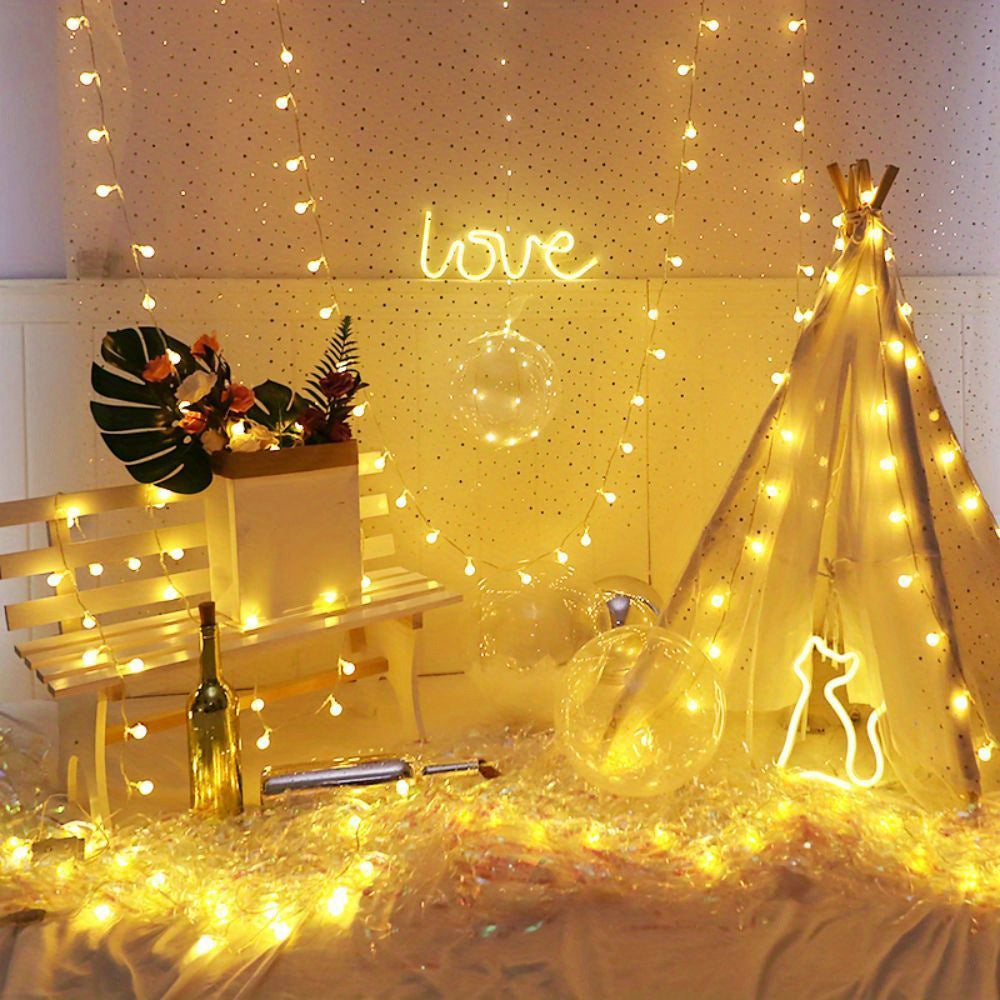 1pc, Sphere String Lights, Battery Operated Indoor Fairy Lights, Outdoor Indoor String Lights For Backyard, Patio, Garden, Party, Bedroom, Living Room, Classroom, Camping Decoration Warm White Globe Fairy Lights