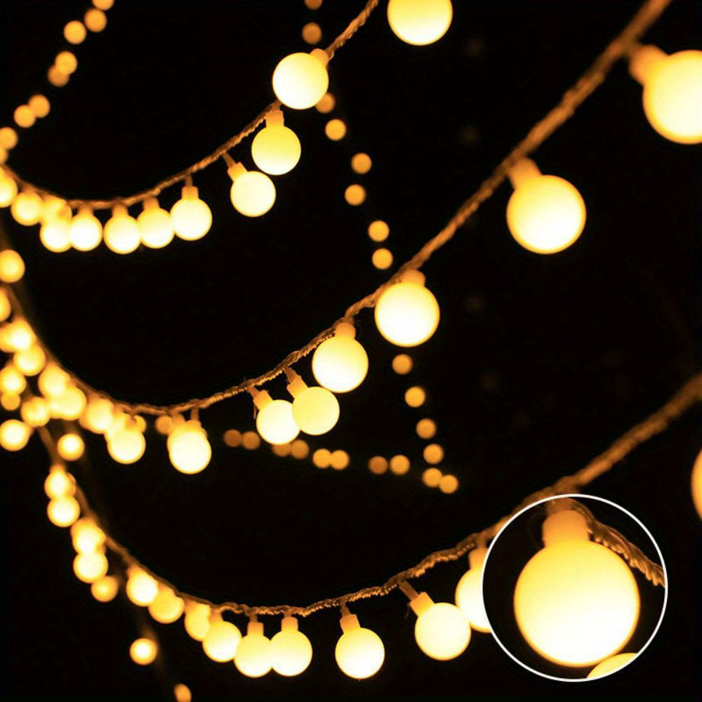 1pc, Sphere String Lights, Battery Operated Indoor Fairy Lights, Outdoor Indoor String Lights For Backyard, Patio, Garden, Party, Bedroom, Living Room, Classroom, Camping Decoration Warm White Globe Fairy Lights