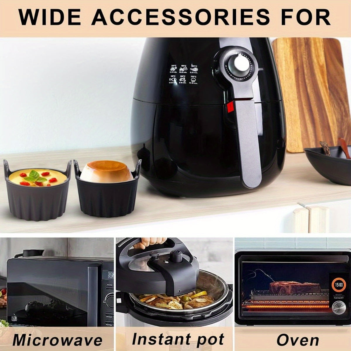 6pcs Air Fryer Egg Moulds, Silicone Ramekins for Air Frye, Air Fryer Egg Poacher, Silicone Egg Poacher for Microwave Air Fryer Stovetop Egg Cooking, Non-Stick Bpa-Free, Dishwasher Safe