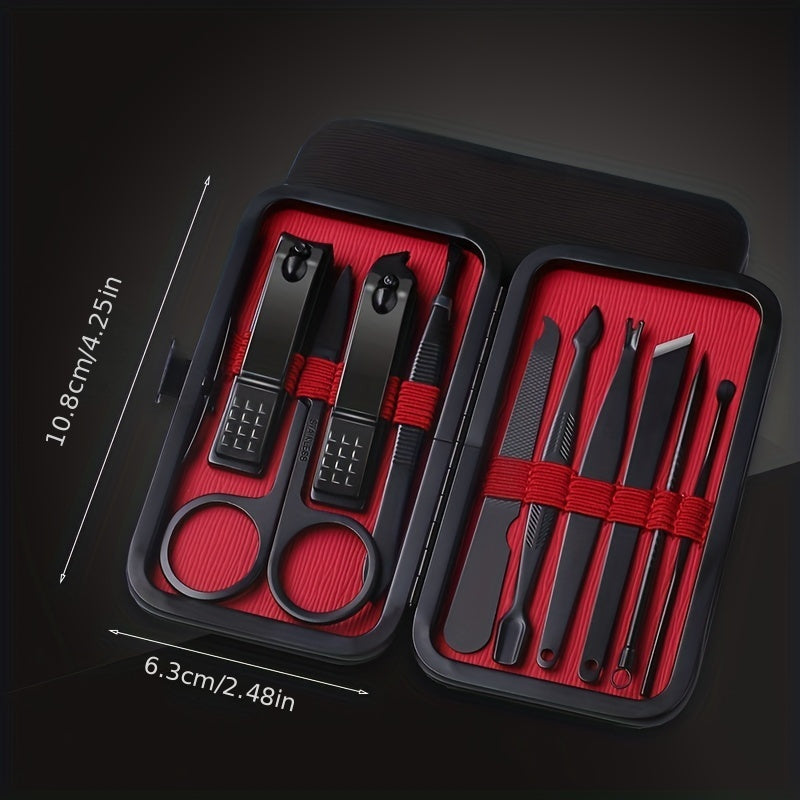 10/24pcs Nail Clippers Set Full Set, Black Nail Clippers Set, Ultra Sharp Sturdy Nail Clippers, Professional Nail Clippers, Pedicure Care Tools, Toenail Clippers, Nail Trimmer For Men And Women