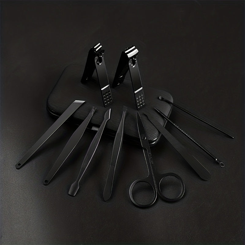 10/24pcs Nail Clippers Set Full Set, Black Nail Clippers Set, Ultra Sharp Sturdy Nail Clippers, Professional Nail Clippers, Pedicure Care Tools, Toenail Clippers, Nail Trimmer For Men And Women