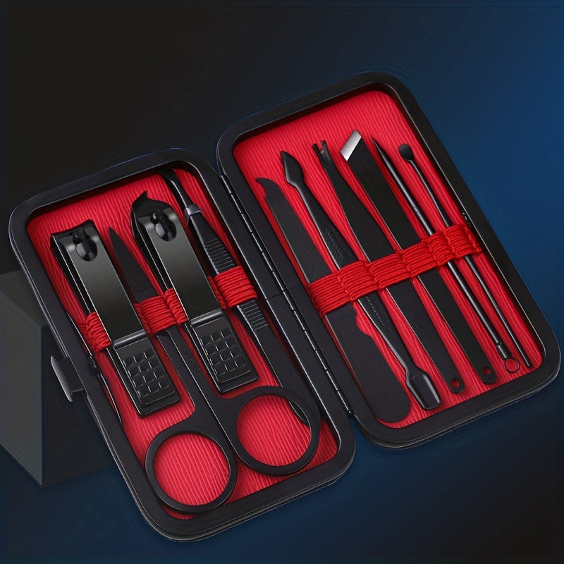 10/24pcs Nail Clippers Set Full Set, Black Nail Clippers Set, Ultra Sharp Sturdy Nail Clippers, Professional Nail Clippers, Pedicure Care Tools, Toenail Clippers, Nail Trimmer For Men And Women