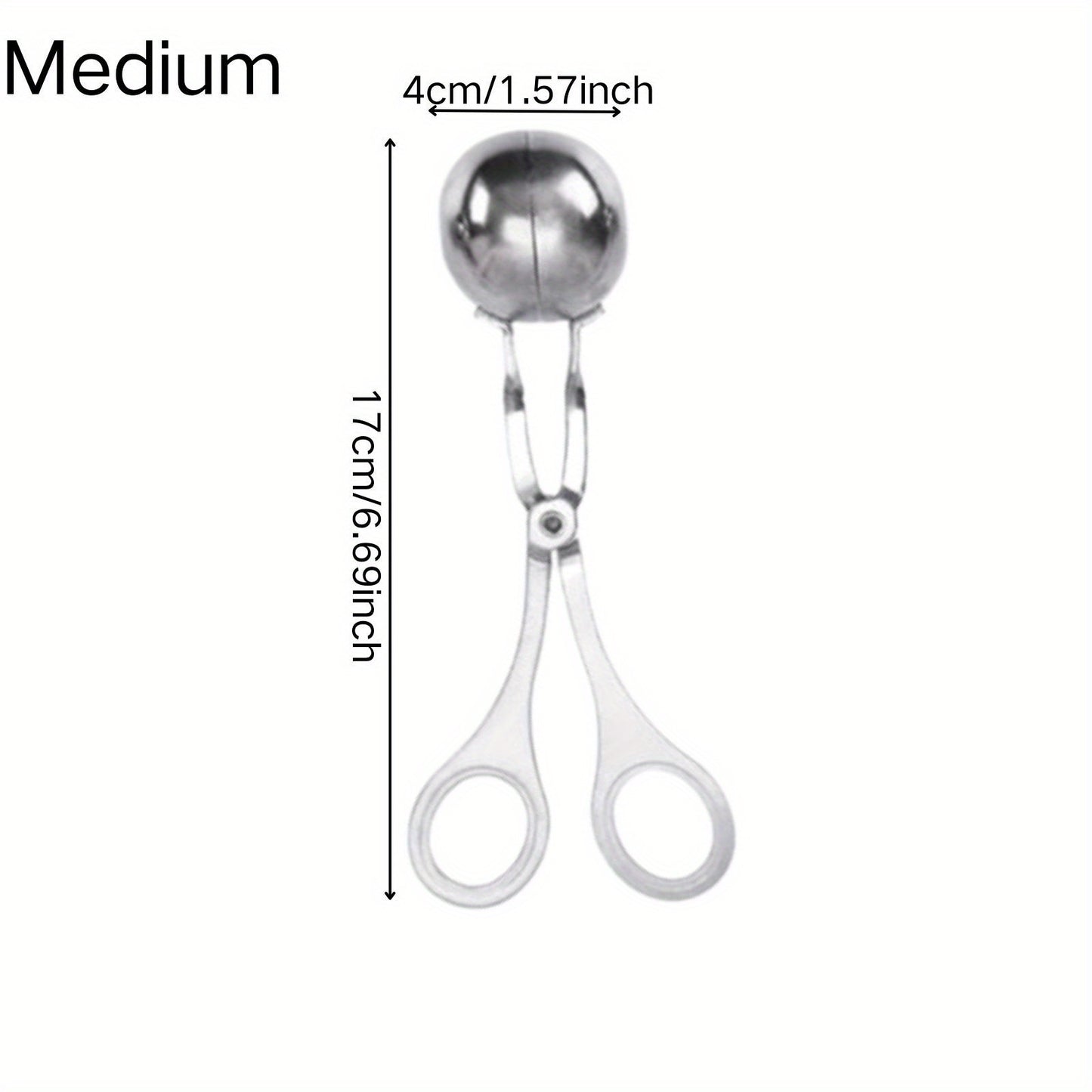 1pc Stainless Steel Meat Ballers With Anti-Slip Handles, None-Stick Meat Baller Tongs, Meatball Scoop, Ball Makers Mold, Cake Pops Meatball Maker, Ice Tongs, Dough Scoops For Kitchen Tools, Kitchen Supplies