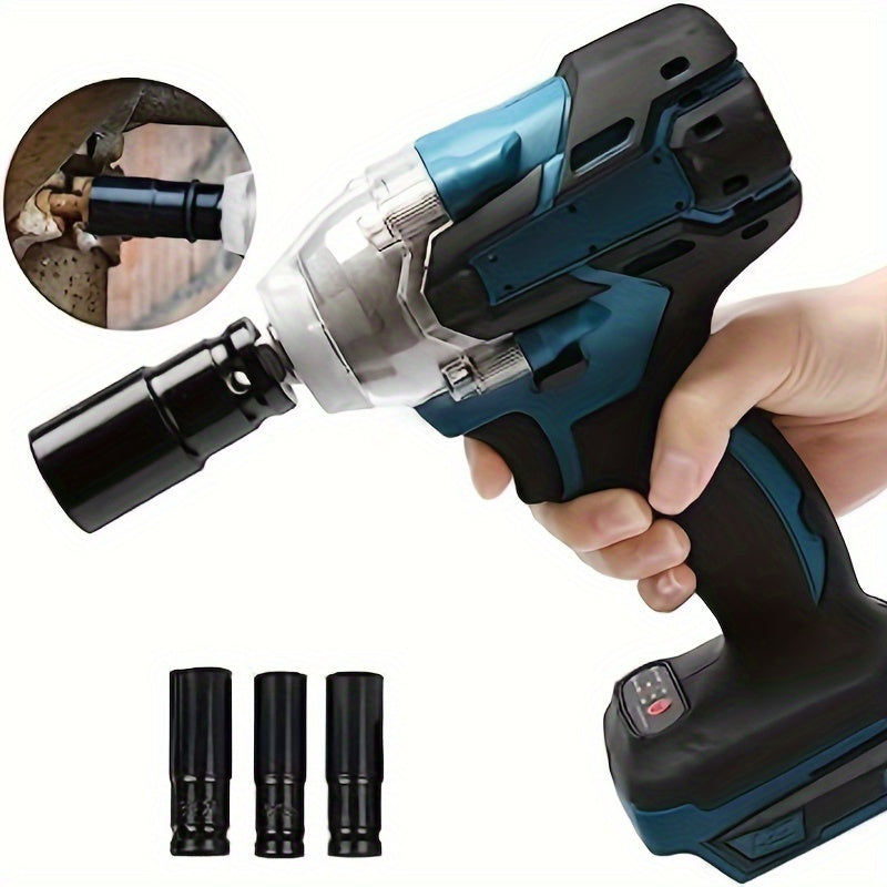 1 Set Heavy-Duty Impact Socket Set, Deep Drive Carbon Steel Sockets, Mechanical Operation, No Power Required, Ideal For Auto Repair And Maintenance