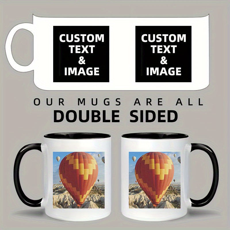 1pc Custom Photo Coffee Mug, 11oz Personalized Mug Picture, Text, Name - Gifts For Boyfriend, Girlfriend, Best Friend, Christmas Gifts, Taza Personalizadas