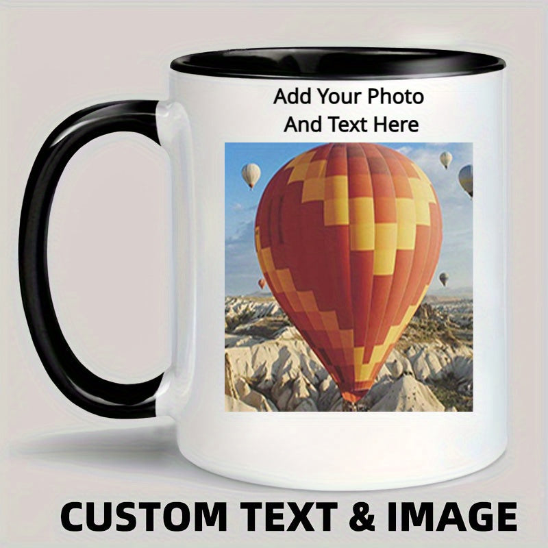 1pc Custom Photo Coffee Mug, 11oz Personalized Mug Picture, Text, Name - Gifts For Boyfriend, Girlfriend, Best Friend, Christmas Gifts, Taza Personalizadas