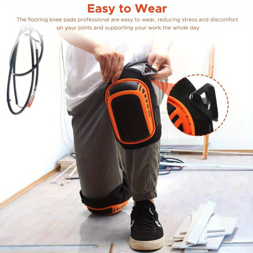 Heavy-Duty Knee Pads for Floor Work - Unisex Ergonomic Knee Guards with Cushioned Protection, Durable Construction & Adjustable Straps, Ideal for Construction, Carpentry, and DIY Projects, Knee Pads for Work, Construction Kne