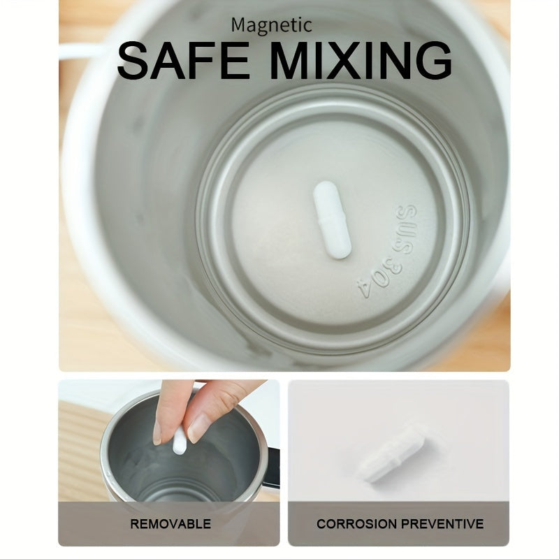 Rechargeable Self-Stirring Coffee Mug - Portable 304 Stainless Steel Mixing Cup with Temperature Display, USB Charging, Suitable for Coffee, Tea, Chocolate, Kitchen, Travel, Home