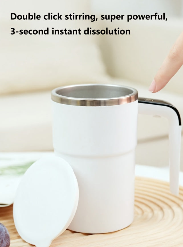 Rechargeable Self-Stirring Coffee Mug - Portable 304 Stainless Steel Mixing Cup with Temperature Display, USB Charging, Suitable for Coffee, Tea, Chocolate, Kitchen, Travel, Home