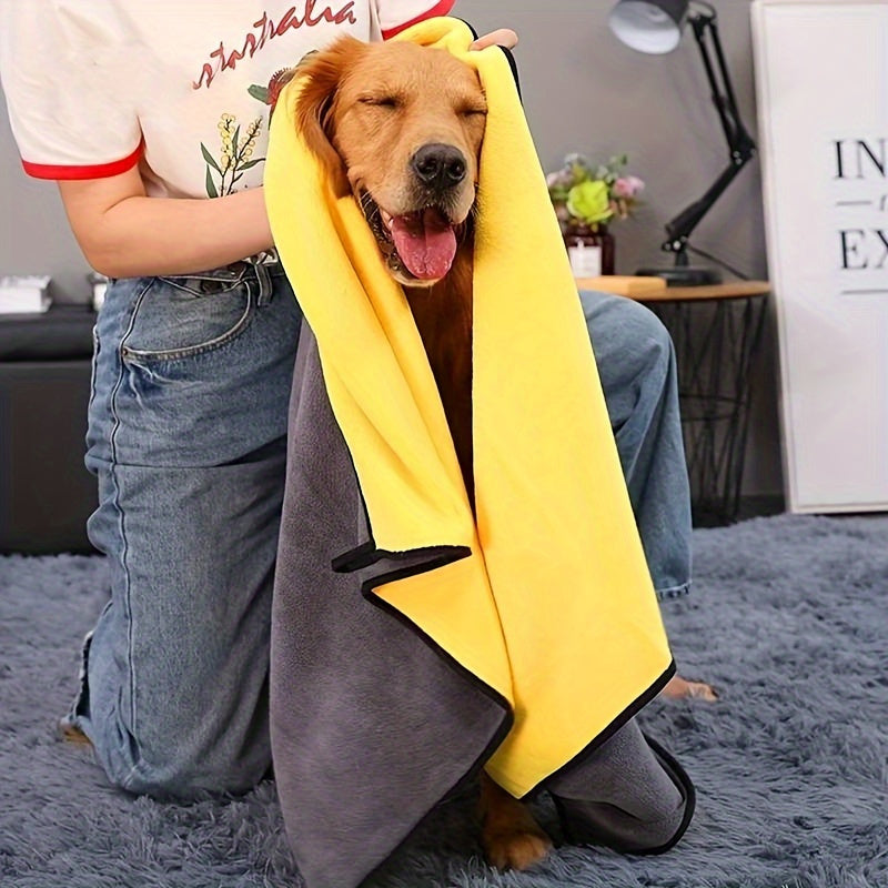 1pc UltraSoft Quick-Dry Microfiber Pet Towel for Dogs and Cats - Absorbent Bathing Towel, Ideal Christmas and New Year Gift for Pets, Durable Polyester Material