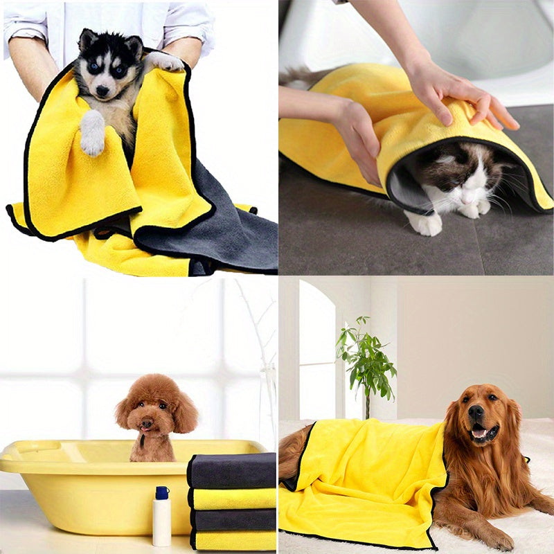 1pc UltraSoft Quick-Dry Microfiber Pet Towel for Dogs and Cats - Absorbent Bathing Towel, Ideal Christmas and New Year Gift for Pets, Durable Polyester Material