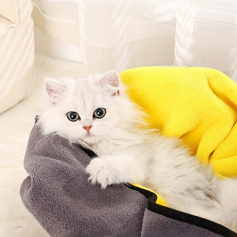 1pc UltraSoft Quick-Dry Microfiber Pet Towel for Dogs and Cats - Absorbent Bathing Towel, Ideal Christmas and New Year Gift for Pets, Durable Polyester Material