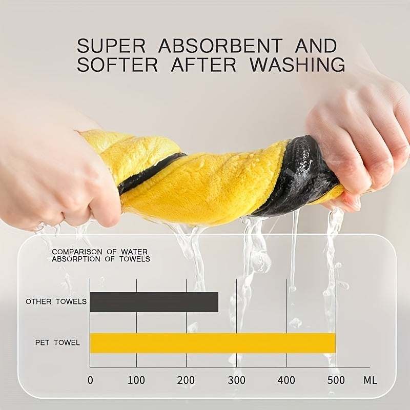 1pc UltraSoft Quick-Dry Microfiber Pet Towel for Dogs and Cats - Absorbent Bathing Towel, Ideal Christmas and New Year Gift for Pets, Durable Polyester Material