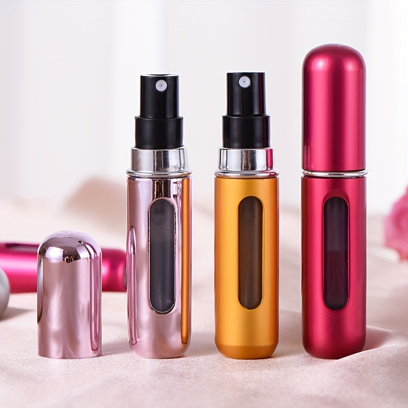1pc Portable Refillable Mini Perfume Spray Bottle - Leakproof, Bottom Pump Fill, Pocket-Sized Fragrance Dispenser, No Electricity Needed, Freestanding Plastic Material