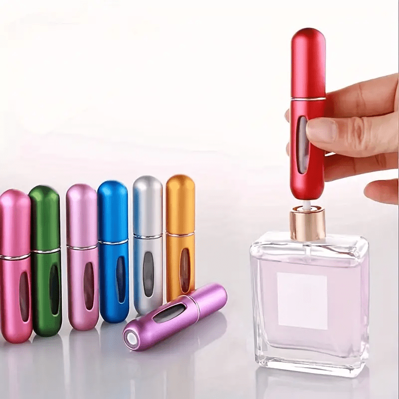 1pc Portable Refillable Mini Perfume Spray Bottle - Leakproof, Bottom Pump Fill, Pocket-Sized Fragrance Dispenser, No Electricity Needed, Freestanding Plastic Material