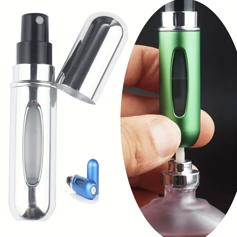 1pc Portable Refillable Mini Perfume Spray Bottle - Leakproof, Bottom Pump Fill, Pocket-Sized Fragrance Dispenser, No Electricity Needed, Freestanding Plastic Material