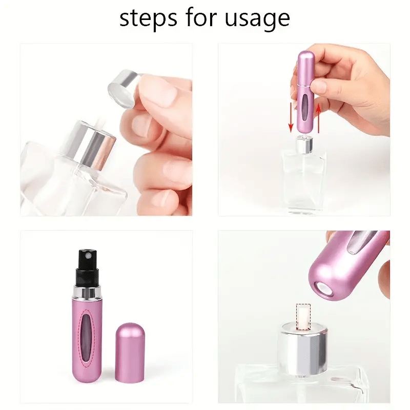 1pc Portable Refillable Mini Perfume Spray Bottle - Leakproof, Bottom Pump Fill, Pocket-Sized Fragrance Dispenser, No Electricity Needed, Freestanding Plastic Material