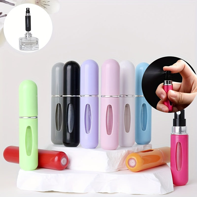 1pc Portable Refillable Mini Perfume Spray Bottle - Leakproof, Bottom Pump Fill, Pocket-Sized Fragrance Dispenser, No Electricity Needed, Freestanding Plastic Material