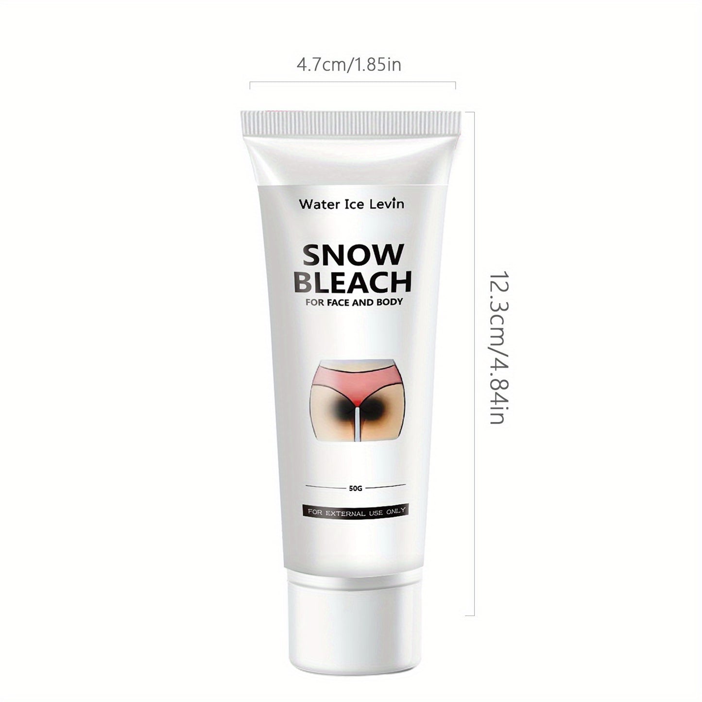Snow Bleach Cream 50G - Vitamin C, Nicotinamide & Centella, Hyaluronic Acid Infused, Fragrance-Free, Moisturizing Lotion For All Skin Types, Salicylic Acid Enriched, Lactic Acid Balanced, Ideal For Dry Skin, Underarm, Butt, T