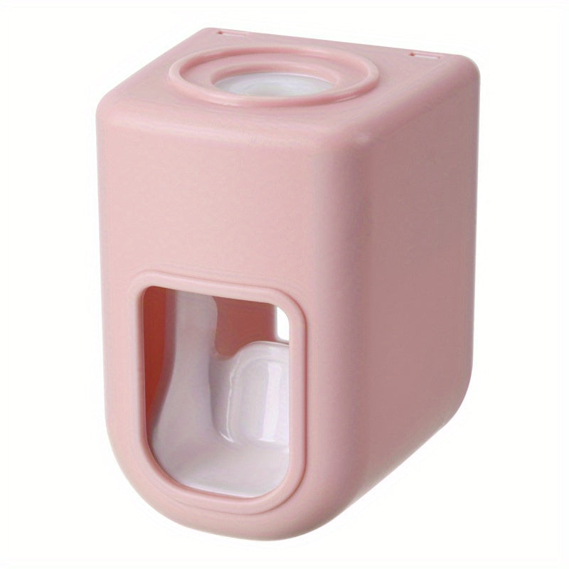 1pc Automatic Toothpaste Dispenser - Wall Mount Toothbrush Holder with Squeezer - No Electricity Required - Plastic Bathroom Accessory for Simplified Toothpaste Dispensing