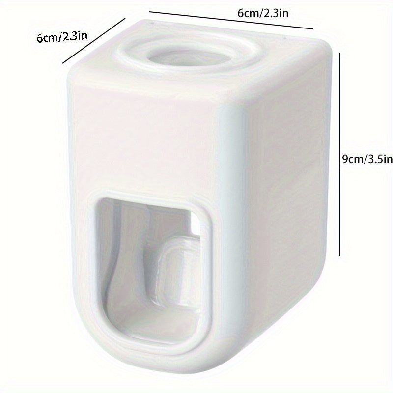 1pc Automatic Toothpaste Dispenser - Wall Mount Toothbrush Holder with Squeezer - No Electricity Required - Plastic Bathroom Accessory for Simplified Toothpaste Dispensing