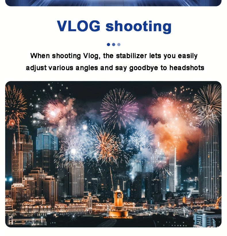 2024 New Magnetic AI Three-axis Anti-shake Video Stabilizer AI Tracking Module, Front Rear Tracking APP, Various Stimulating Gameplay Eighth-generation AI Face Tracking, Gesture Control Face Recognition Beauty Fill Light 3 Co