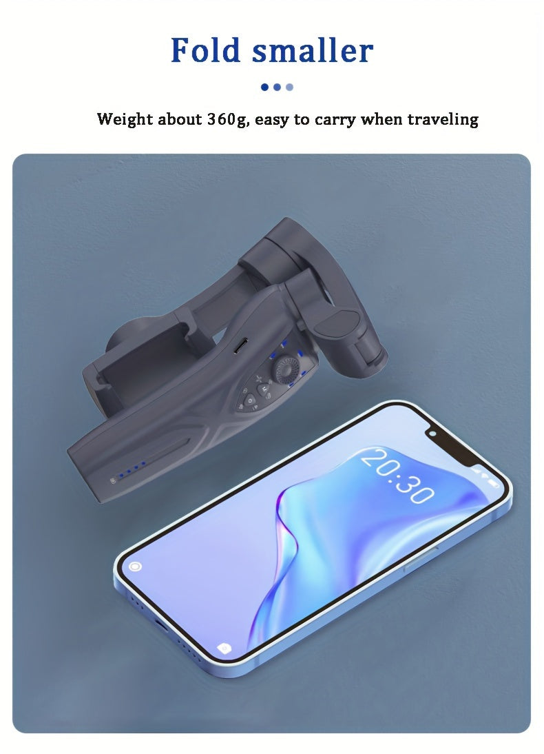 2024 New Magnetic AI Three-axis Anti-shake Video Stabilizer AI Tracking Module, Front Rear Tracking APP, Various Stimulating Gameplay Eighth-generation AI Face Tracking, Gesture Control Face Recognition Beauty Fill Light 3 Co