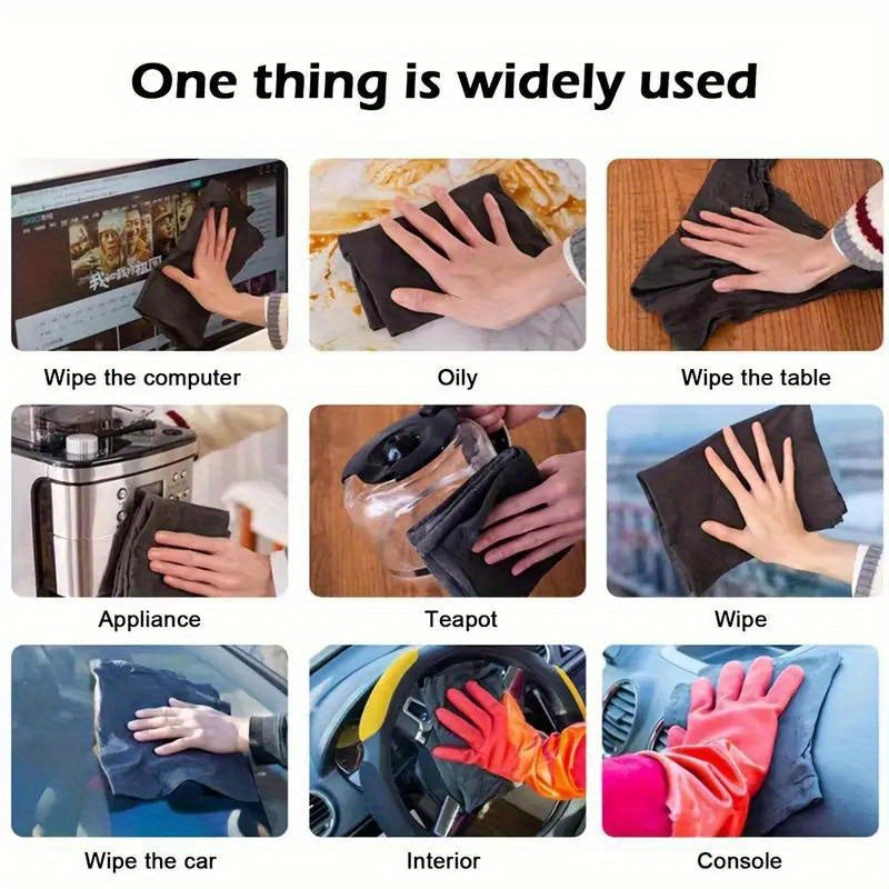 Magic Glass Cleaning Cloth - Multi-Purpose, Streak-Free Polyester Wipes for Windows, Mirrors, Cars, Kitchen & Bathroom - Thick, Nylon, 1pc/5pcs Piece