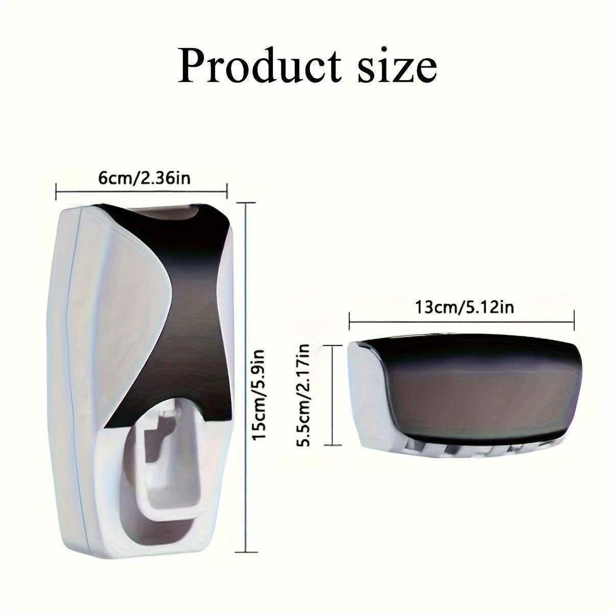 Automatic Toothpaste Dispenser and Toothbrush Holder Set - Plastic, Wall Mounted, Manual Operation, Holds Multiple Brushes, Space Saving Design, Perfect for Bathroom Organization