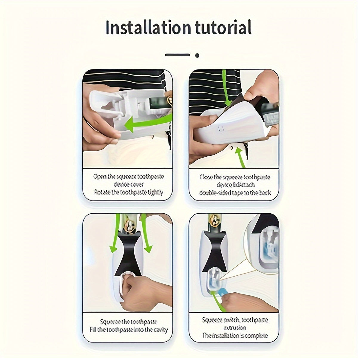 Automatic Toothpaste Dispenser and Toothbrush Holder Set - Plastic, Wall Mounted, Manual Operation, Holds Multiple Brushes, Space Saving Design, Perfect for Bathroom Organization