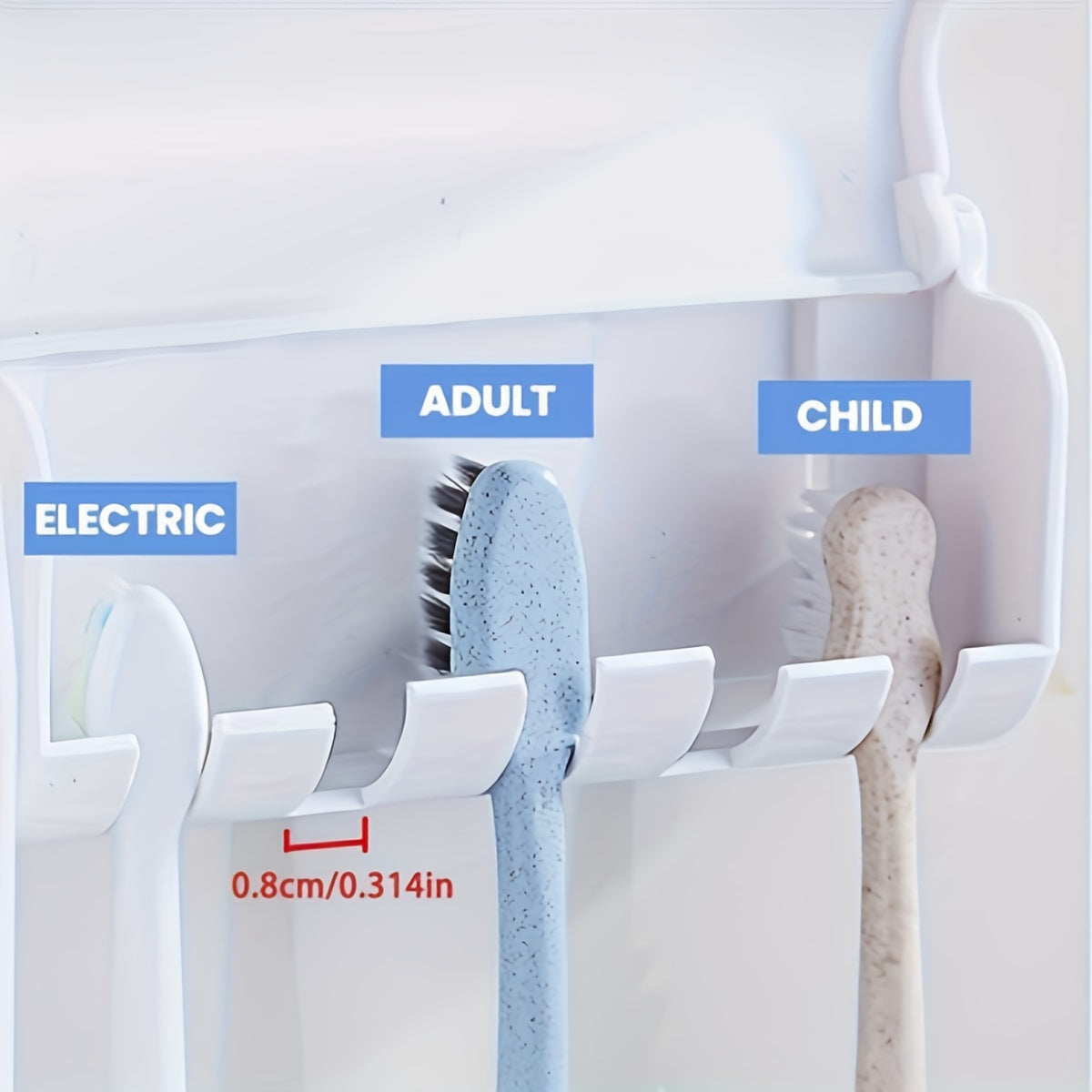 Automatic Toothpaste Dispenser and Toothbrush Holder Set - Plastic, Wall Mounted, Manual Operation, Holds Multiple Brushes, Space Saving Design, Perfect for Bathroom Organization