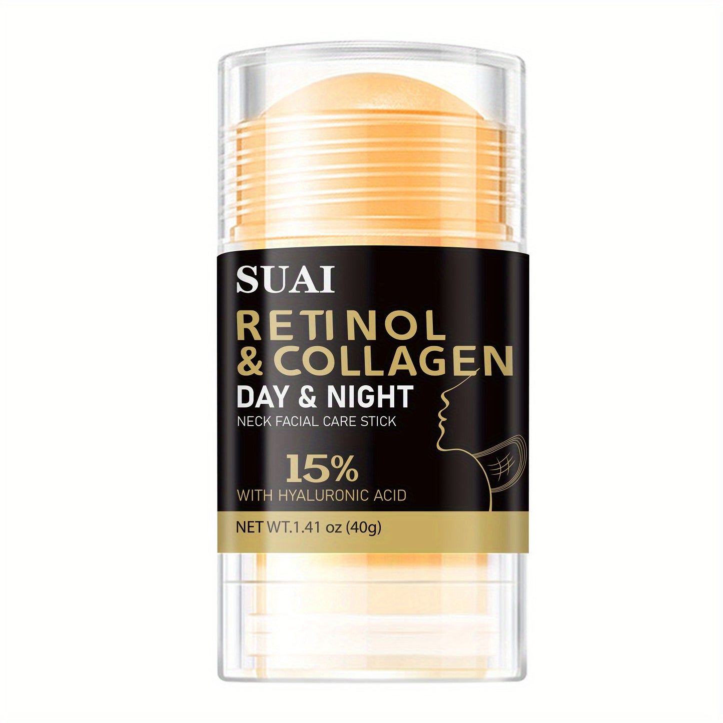 40g Retinol & Collagen Neck And Face Care Stick - Hydrating, Firming, Moisture-Locking, Easy Absorb, Hyaluronic Acid & Almond Oil Infused for All Light Beige Types, Hypoallergenic, Replenishes Light Beige