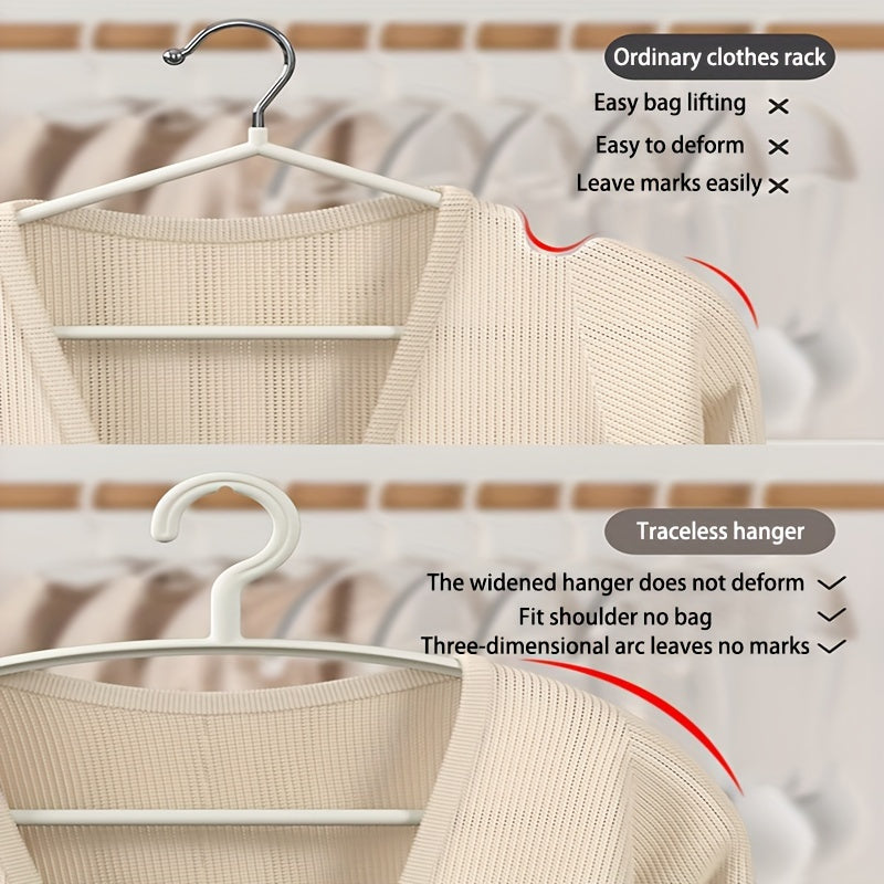 10 Non-marking Hangers - Non-deforming, Non-slip, No Shoulder Corners - Perfect for Drying and Storing Clothes in Your Closet